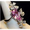 Image 3 : Gorgeous Pink Lab Sapphires & White Topaz SS Ring. (546L)