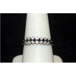 Beautiful Silver Ring with Black & White Diamonds (90I)
