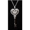 Image 2 : Gorgeous Silver Heart-Cross-Key Shape Necklace with Diamonds (92I)