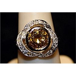 Fancy Golden Lab Sapphire SS Ring. (550L)