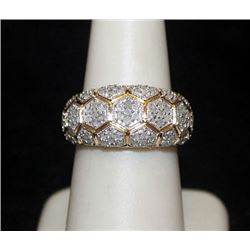 Very Fancy 14kt over Silver Ring with Diamonds (94I)