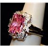 Image 2 : Beautiful Pink Lab Sapphire & White Topaz SS Ring. (551L)