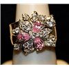 Gorgeous Pink and White Sapphires SS Ring. (552L)