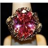 Image 1 : Beautiful Pink Lab Sapphire & White Topaz SS Ring. (554L)