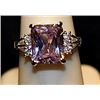 Image 1 : Fancy Lab Kunzite & White Topaz SS Ring. (556L)