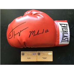 MUHAMMAD ALI & JOE FRAZIER SIGNED EVERLAST RED BOXING GLOVE (STEINER COA)