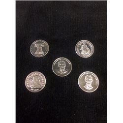 5 SILVER ROUNDS LOT (LIBERTY BELL, ABRAHAM LINCOLN)