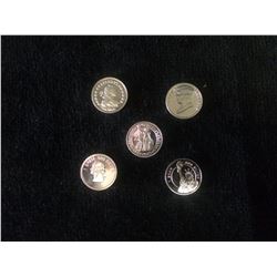 5 SILVER ROUNDS LOT (LIBERTY BELL, JOHN F. KENNEDY)