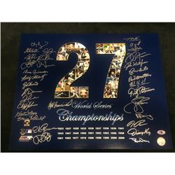 NEW YORK YANKEES "27 WORLD SERIES CHAMPIONSHIPS" SIGNED 16" X 20" PHOTO