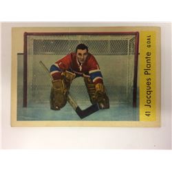 1958 JAQUES PLANTE #41 PARKHURST HOCKEY CARD