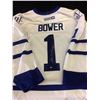 Image 1 : JOHNNY BOWER SIGNED MAPLE LEAFS JERSEY W/ INSCRIBED VEZINA 61 (CSI COA)