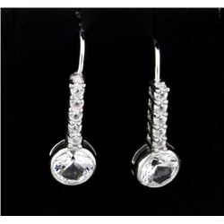 Brilliant White Sapphire Earrings set in Sterling Silver