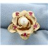 Image 1 : Vintage Ruby & Pearl Ring