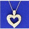 Image 1 : Diamond Heart 10K Pendant with 13 Brilliant Cut Diamonds with chain