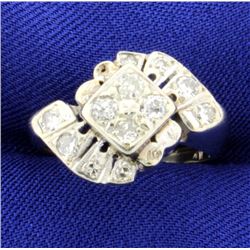 Vintage 14K Diamond White Gold Ring