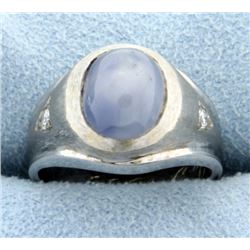 Star Sapphire and Diamond Ring