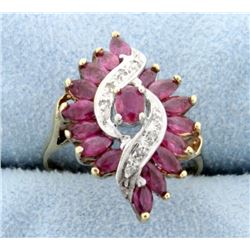 Rubellite Tourmaline & Diamond Ring