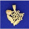 Image 1 : 14K "I Love You" Pendant