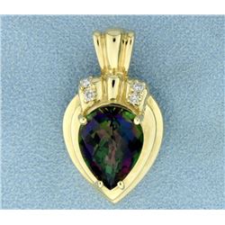 Mystic Topaz and Diamond Pendant