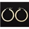 Image 1 : White and Yellow Gold Hoop Earrings