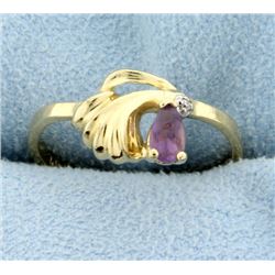 Amethyst & Diamond Ring