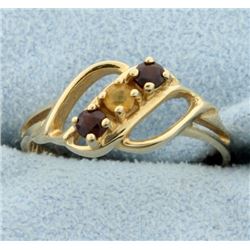 Garnet & Citrine Ring