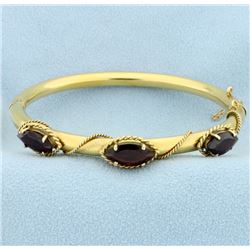 6ct TW Garnet Bangle Bracelet