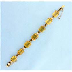 42ct TW Citrine Rose Gold Bracelet