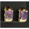 Image 1 : Large Amethyst & Diamond Earrings