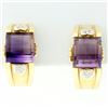 Image 3 : Large Amethyst & Diamond Earrings