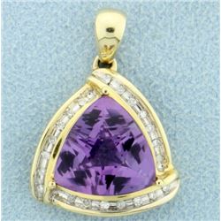 6 ct Amethyst & Diamond Pendant