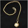 Image 2 : Pearl & Diamond Pendant on a Yellow Gold Chain