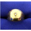 Image 1 : 18k Gold Multi-Gemstone Dome Ring