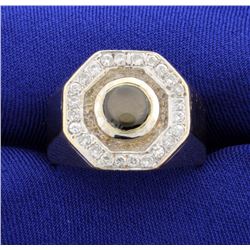 Black Star Sapphire and Diamond Ring