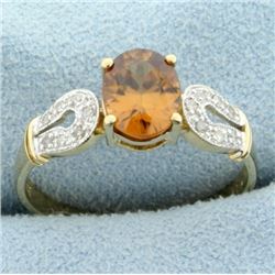 1.5ct Citrine and Diamond Ring