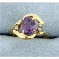 Amethyst and Diamond Ring