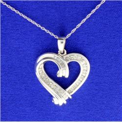 1/4 ct TW Diamond Heart Pendant with Chain