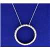 Image 1 : 1/2 ct TW Diamond Circle Pendant with chain