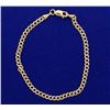 Image 1 : 7 1/4 Inch Italian Made Yellow and White Gold Diamond cut Bracelet