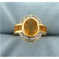 5ct Citrine and Diamond Ring