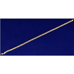 Rose, White, and Yellow Gold Anklet