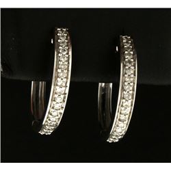 1/3ct TW Diamond Hoop Earrings