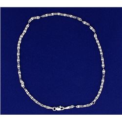 White Gold Anchor Chain Anklet