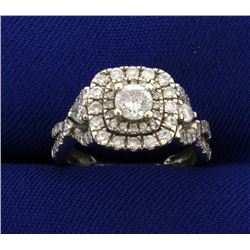 1 1/2ct TW Halo Style Diamond Ring