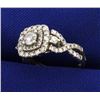 Image 2 : 1 1/2ct TW Halo Style Diamond Ring