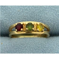 Garnet, Peridot, and Citrine Ring