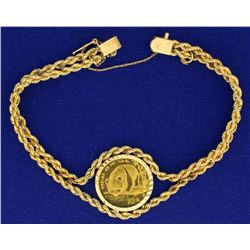 1/10 Ounce Gold Chinese Panda Coin in Bracelet