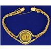 Image 1 : 1/10 Ounce Gold Chinese Panda Coin in Bracelet