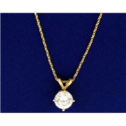 1.5ct CZ on 14k Gold Chain