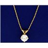 Image 1 : 1.5ct CZ on 14k Gold Chain